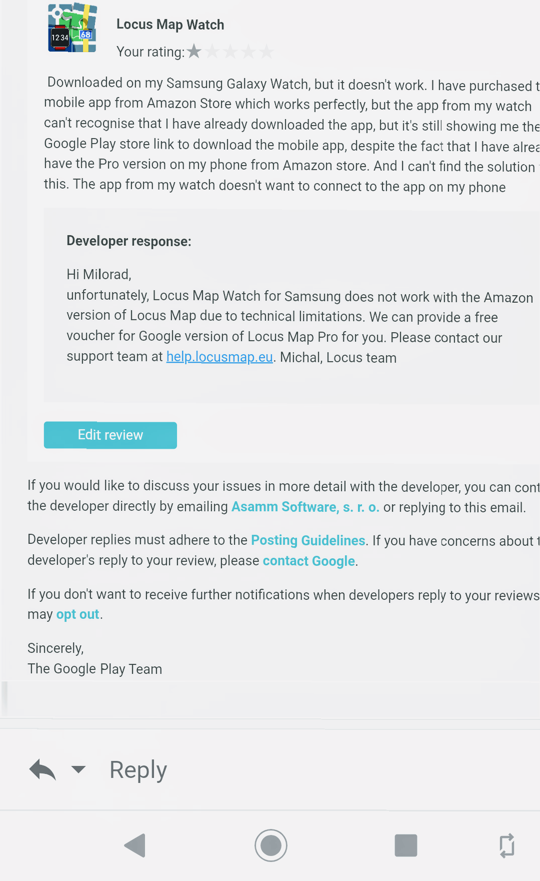 locus map galaxy watch