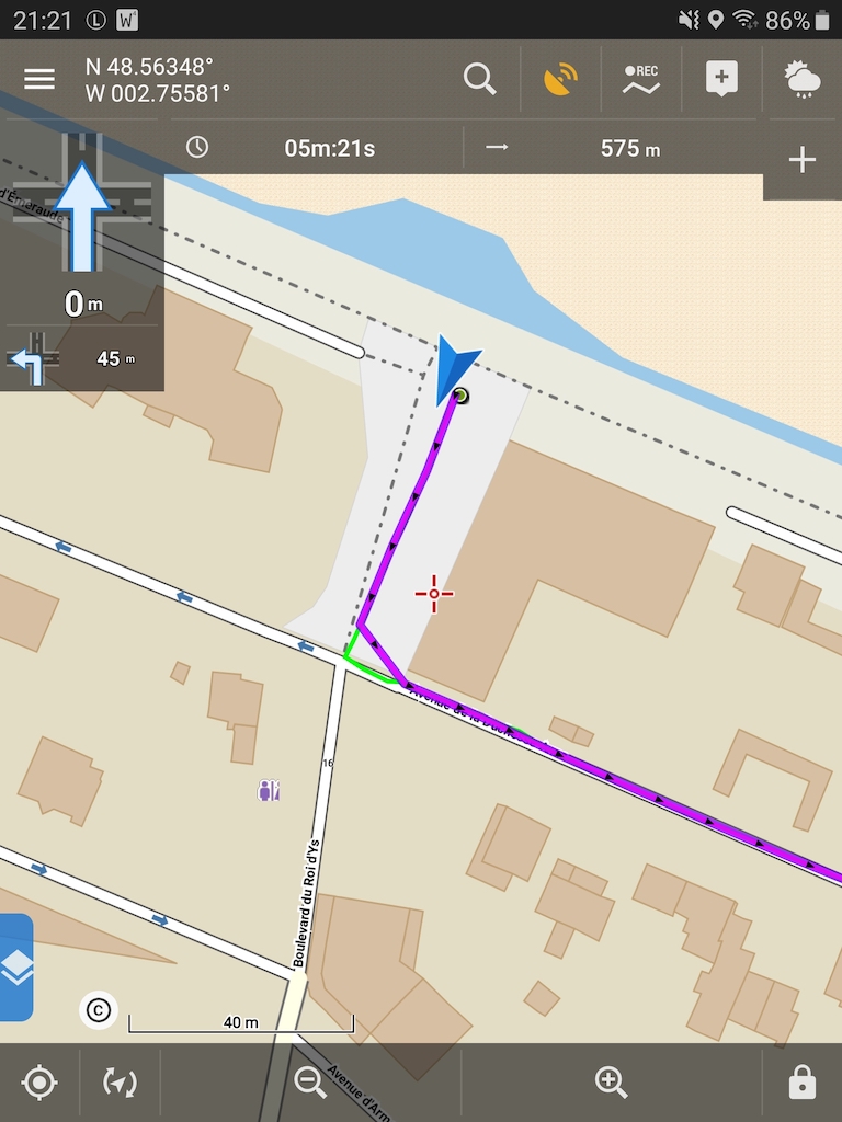 Navigation Track Simplified From Real Track Locus Map